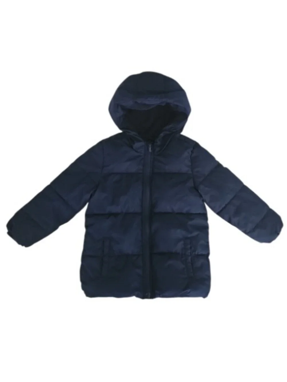 Old Navy Puffer Jacket Boys 5T Navy Hooded Water Resistant Winter Coat Full Zip